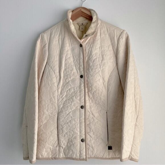 Woolrich field jacket embroidered swirl pattern cream soft lining sz Medium - Picture 13 of 13